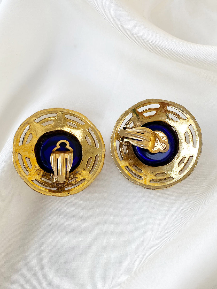 Vergulde clip oorbellen