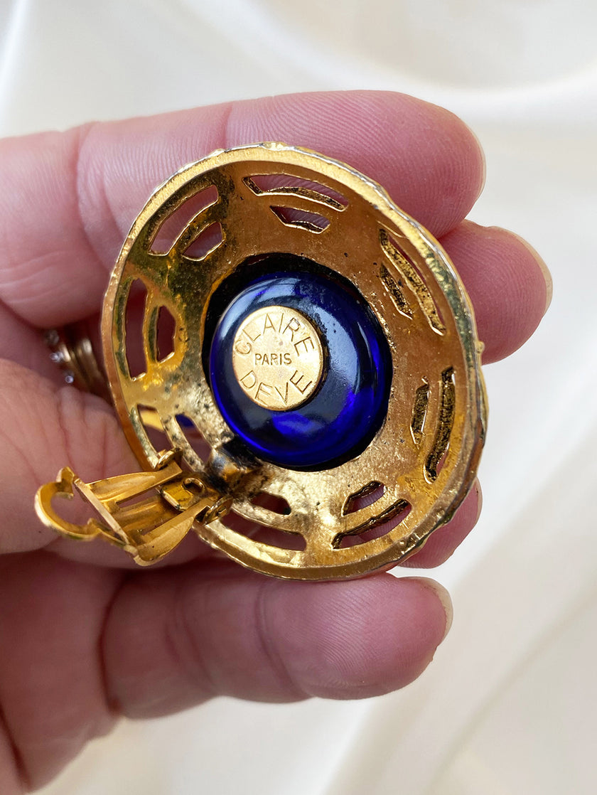 Vergulde clip oorbellen