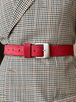 Rode suede designer ceintuur