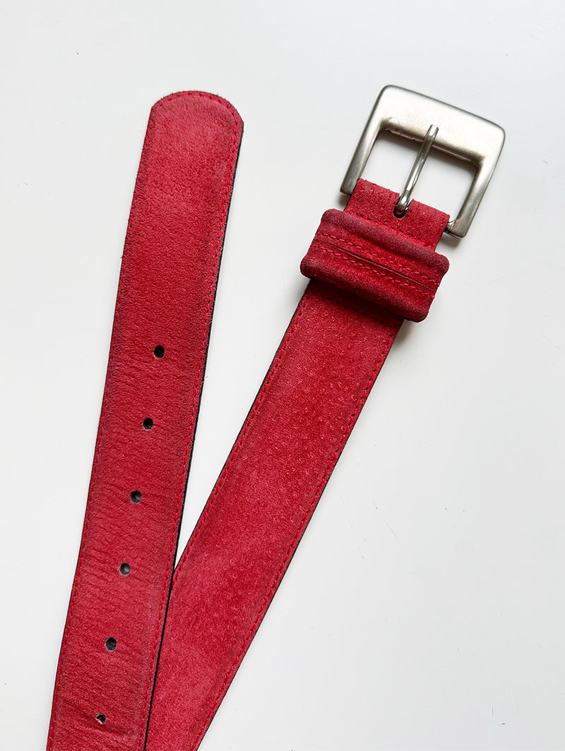 Rode suede designer ceintuur