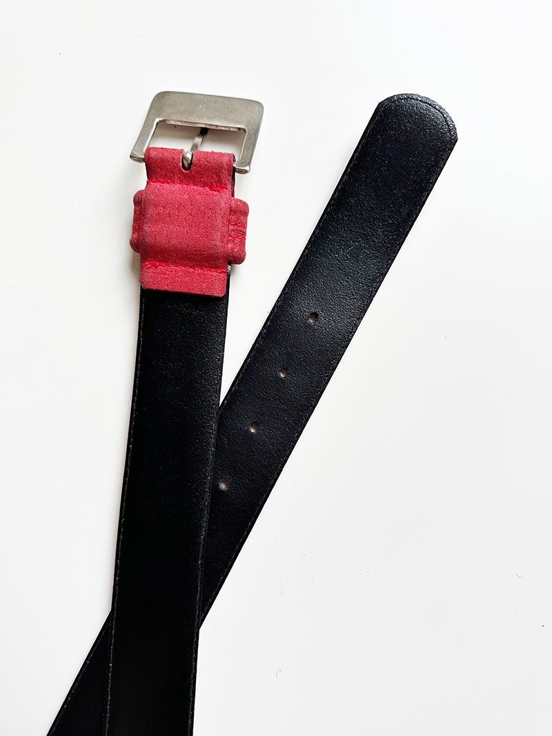 Rode suede designer ceintuur