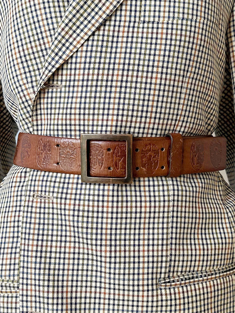 Bruine leren designer ceintuur