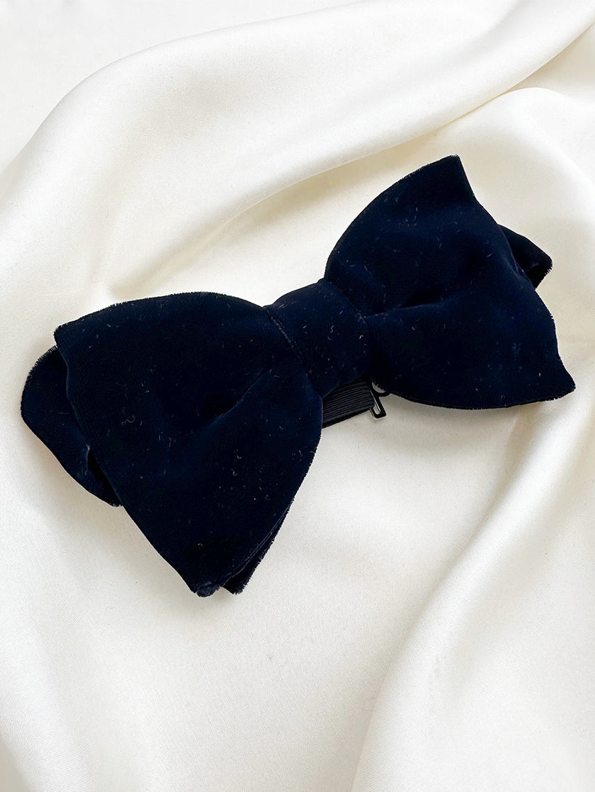 Velours vlinderstrik marine