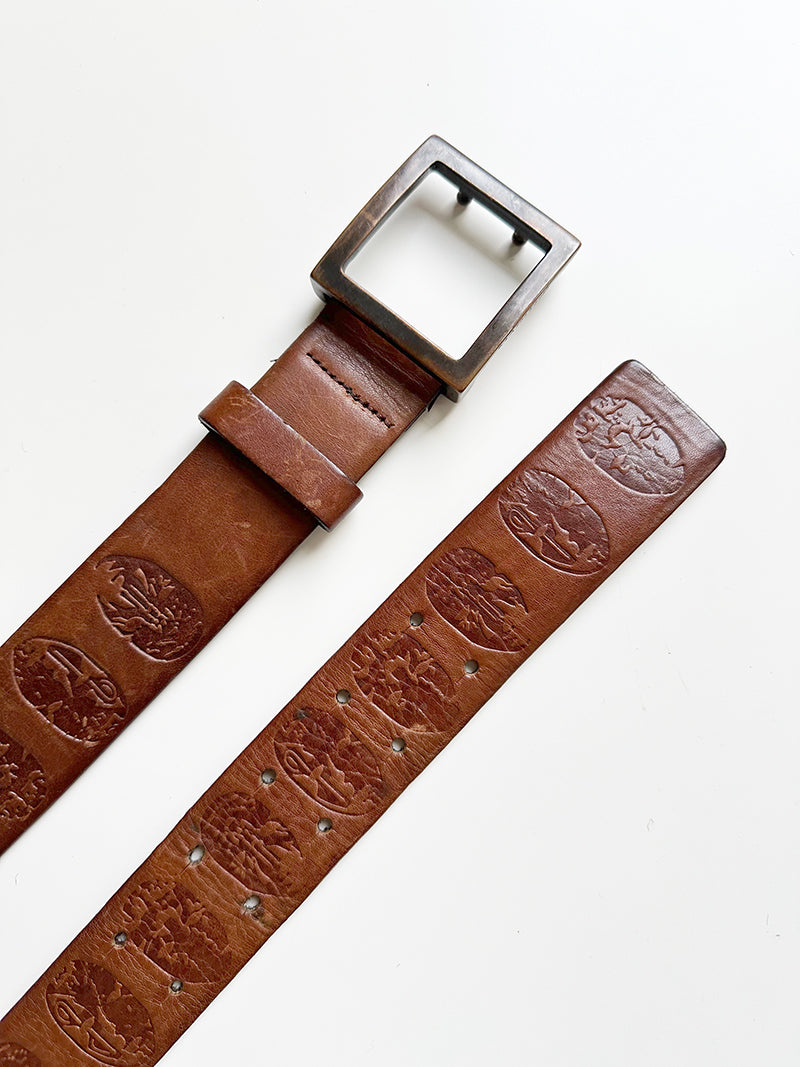 Bruine leren designer ceintuur