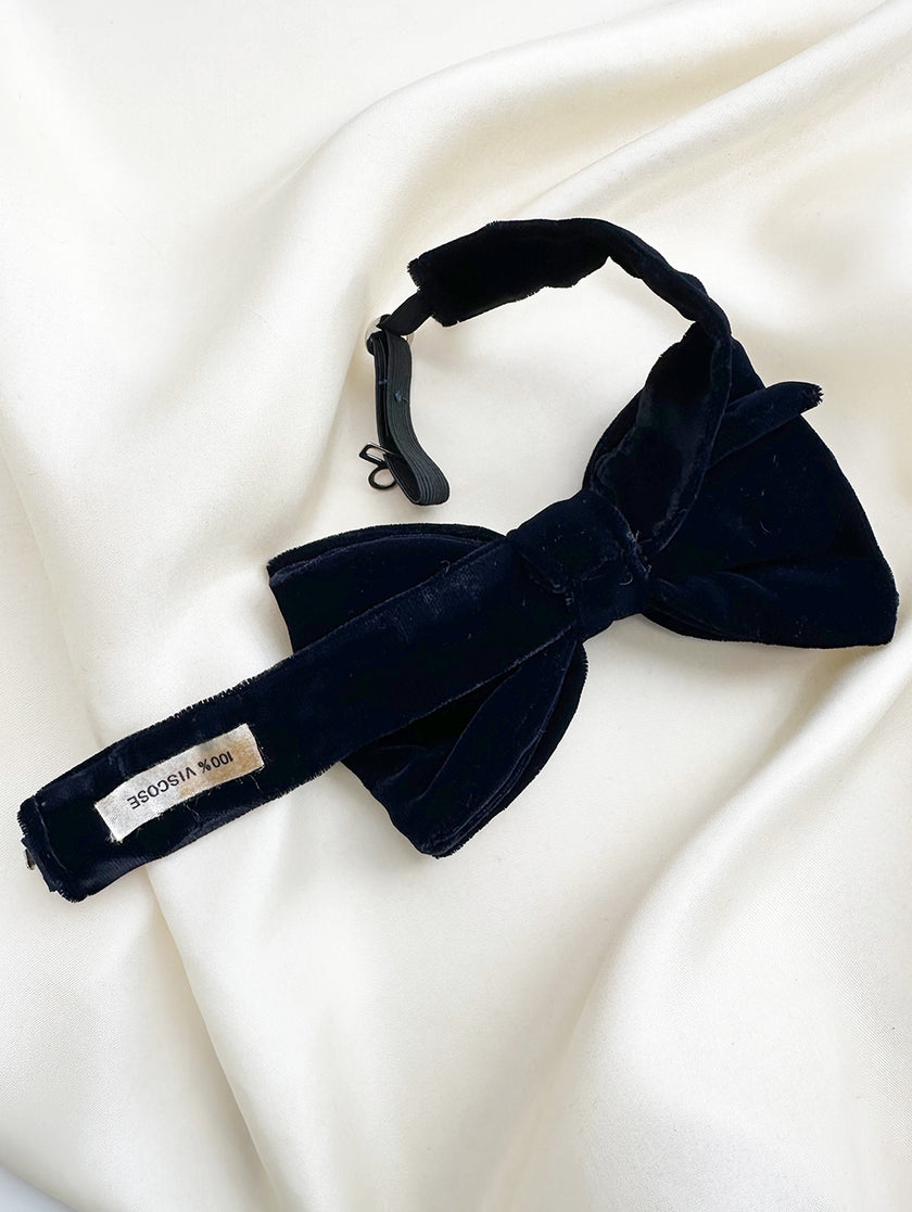 Velours vlinderstrik marine