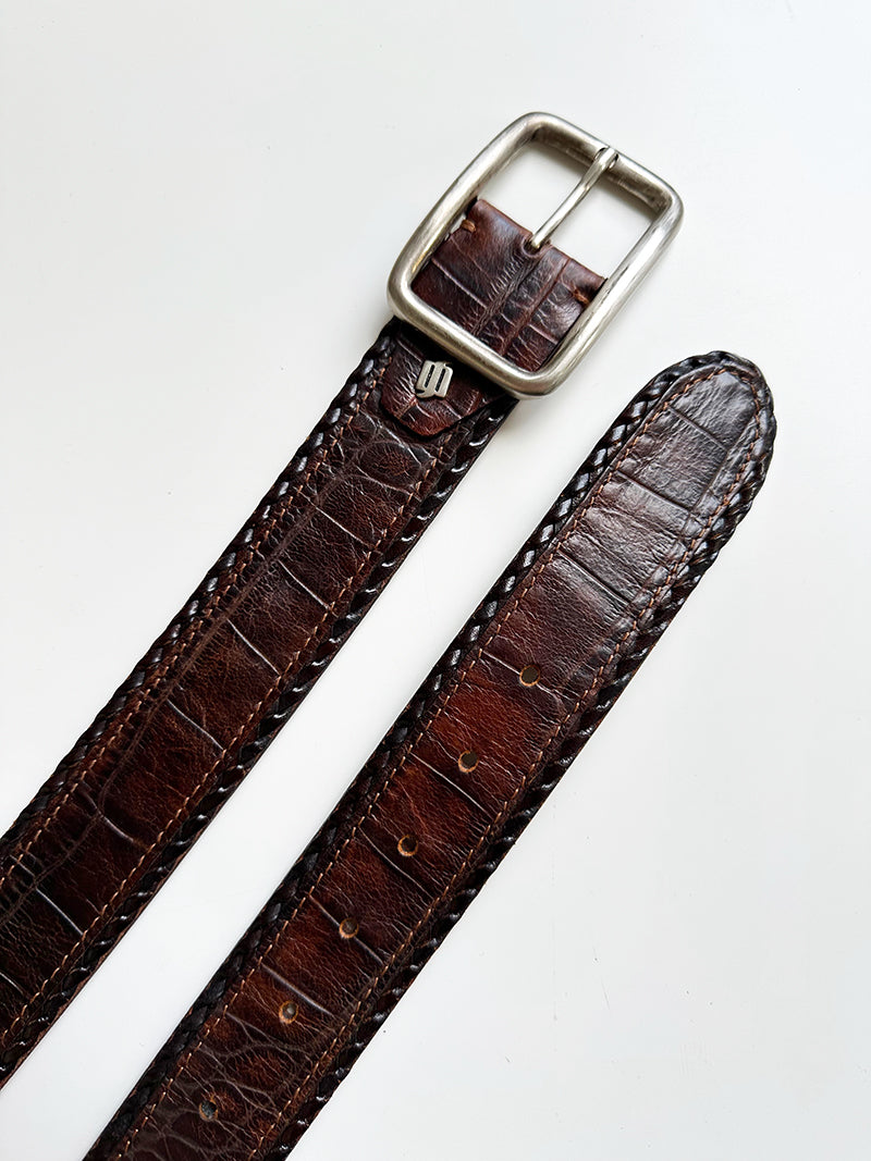 Bruine leren herenriem