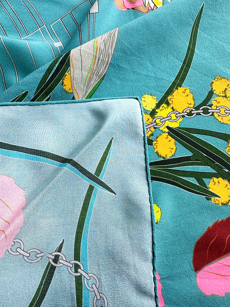 Zijden sjaal met parkieten