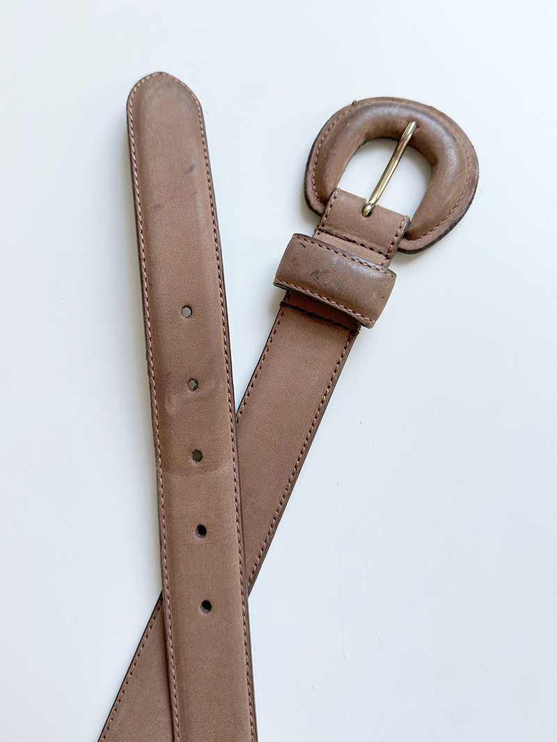 Lichtbruine leren ceintuur