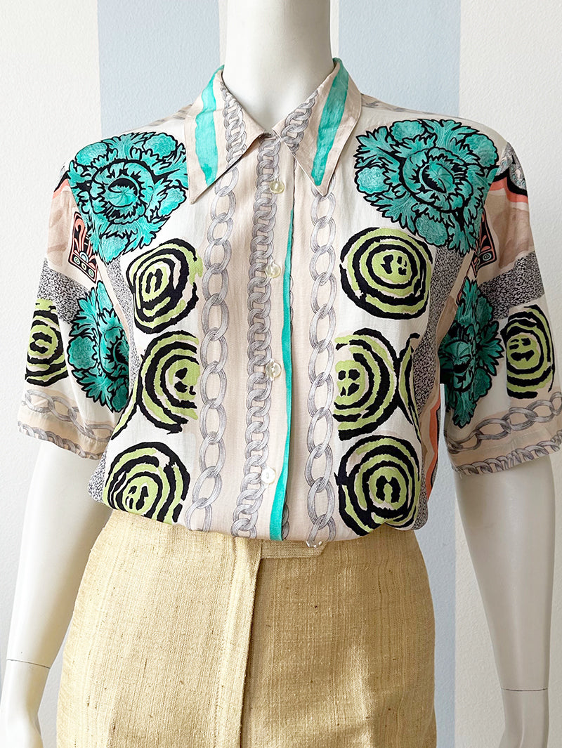 Floral baroque blouse