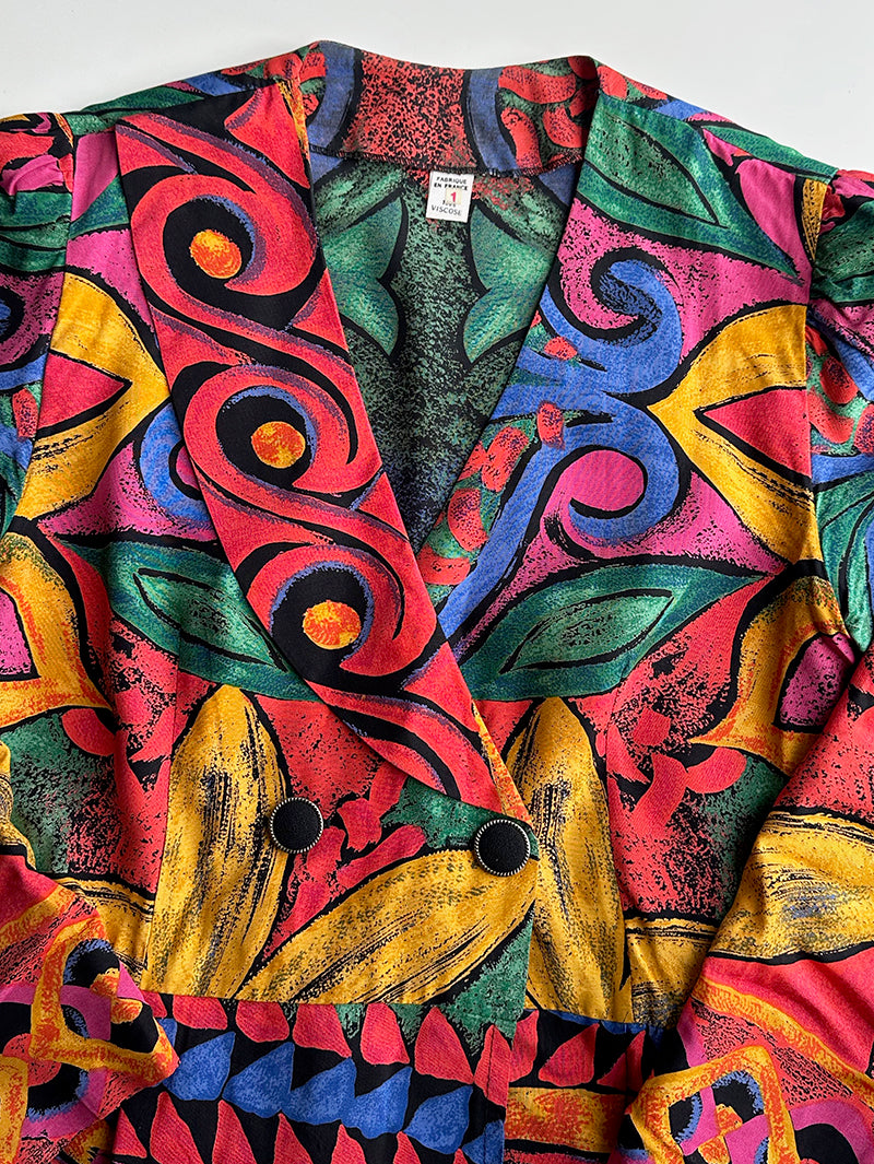 Double-breasted peplum overslagblouse