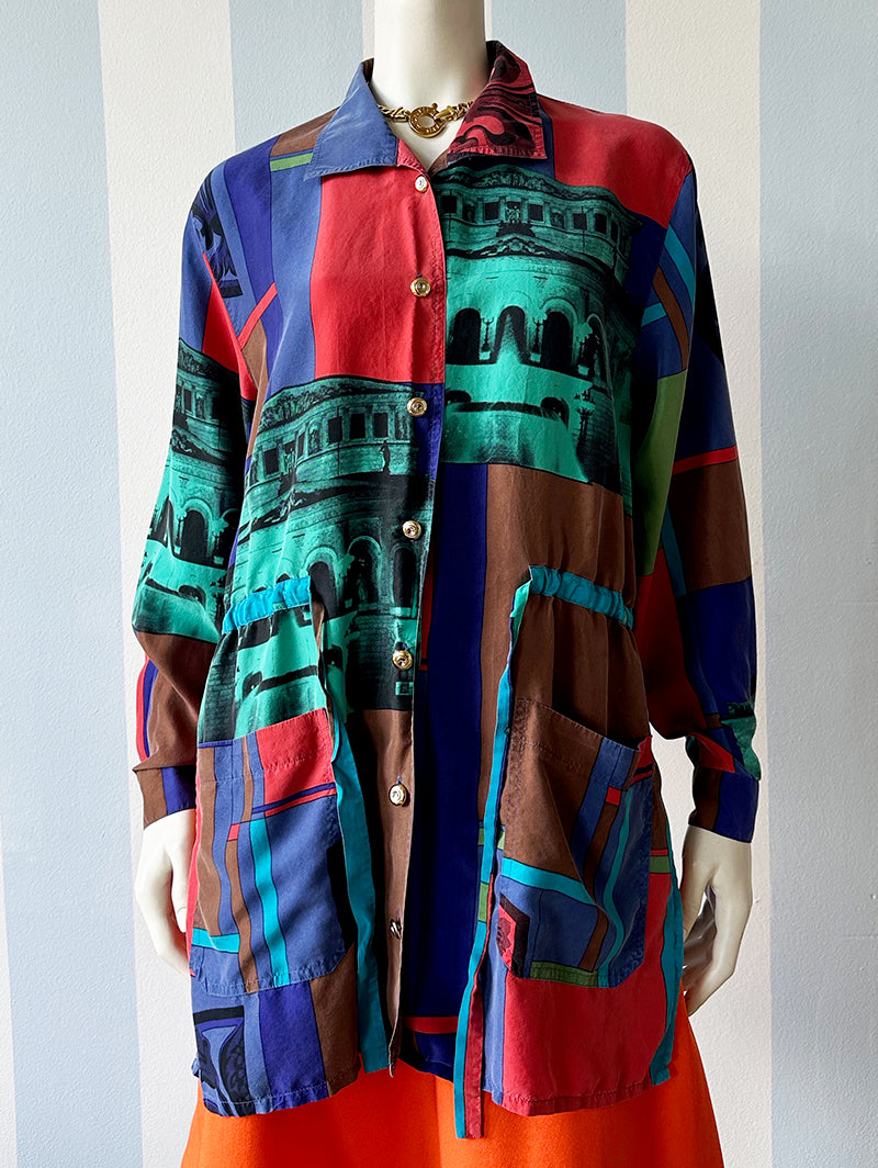Getailleerde zijden blouse