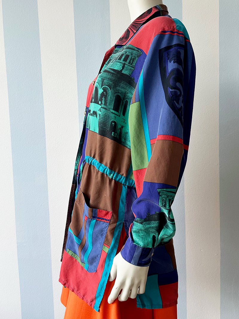 Getailleerde zijden blouse