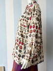 Blouse met dessin met een verzameling noten