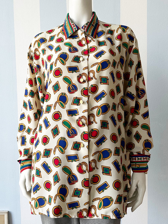 XXL blouse in hippisch thema