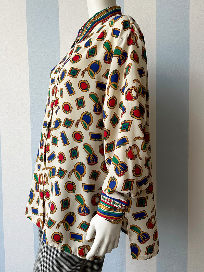 XXL blouse in hippisch thema