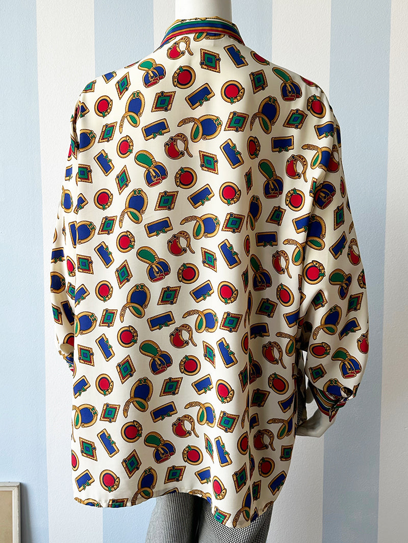 XXL blouse in hippisch thema