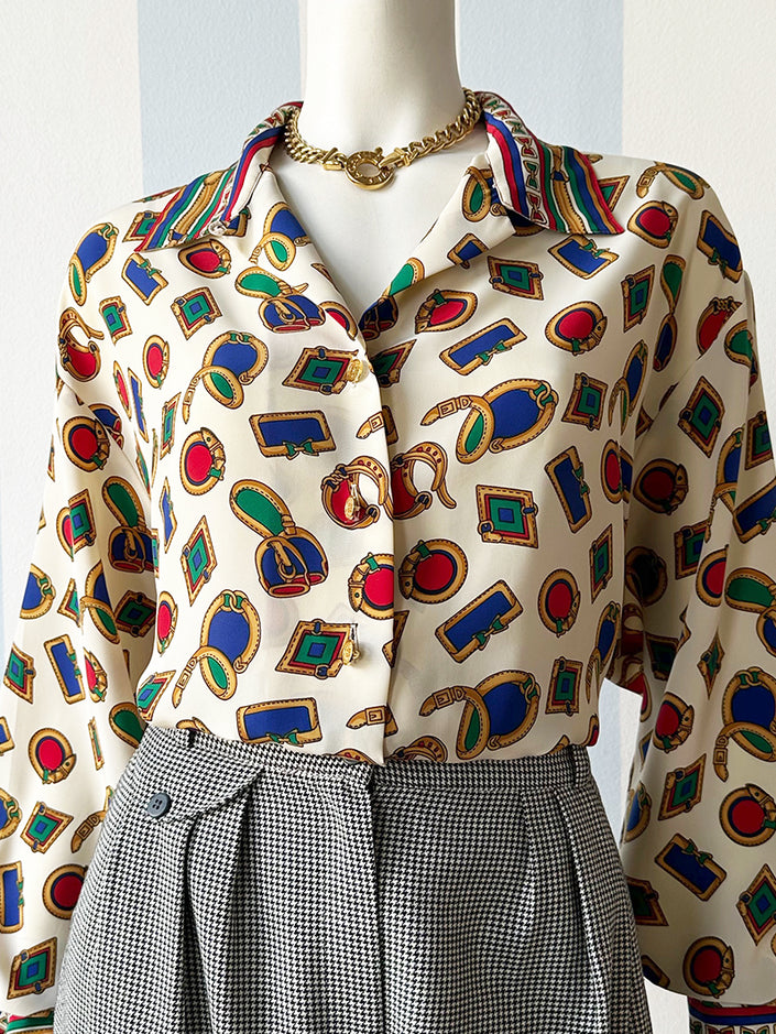 XXL blouse in hippisch thema