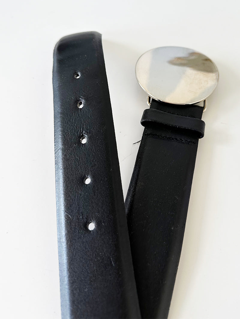 Leren ceintuur met ronde gesp