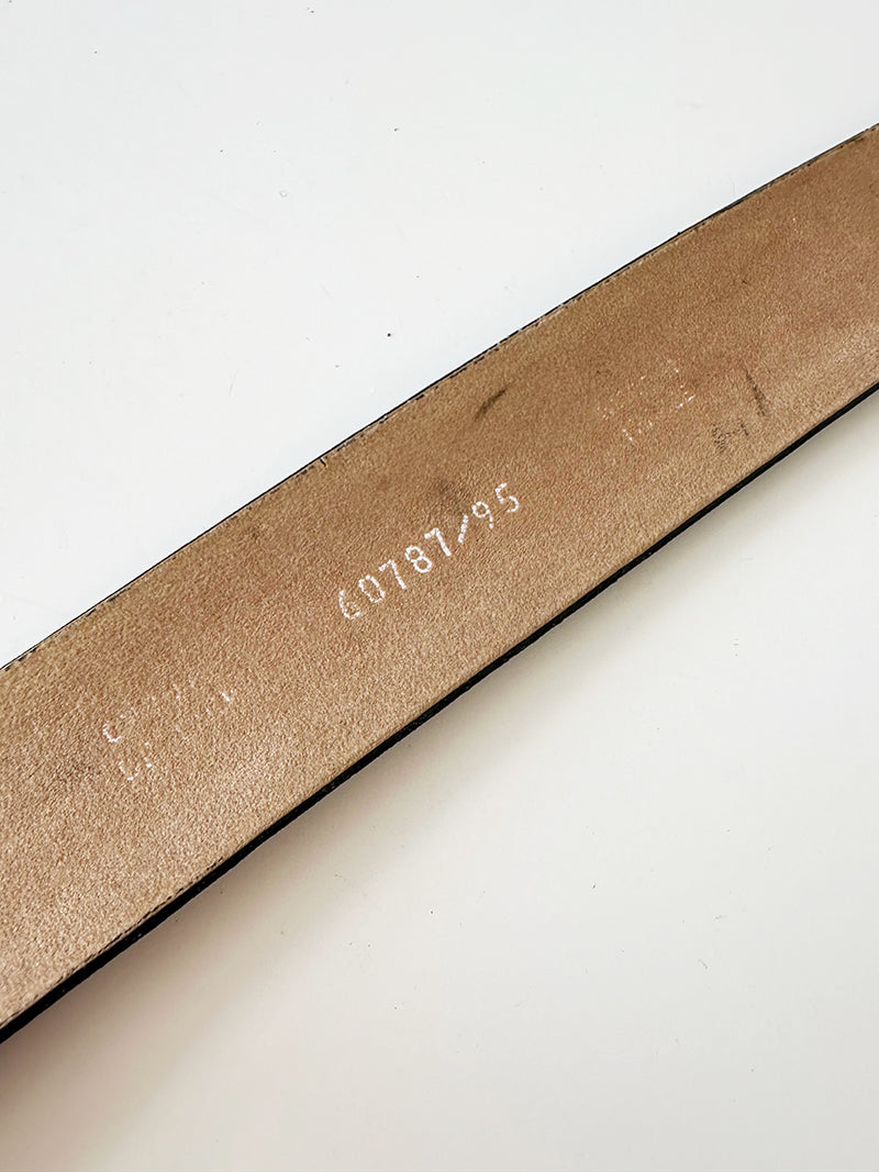 Leren ceintuur met ronde gesp