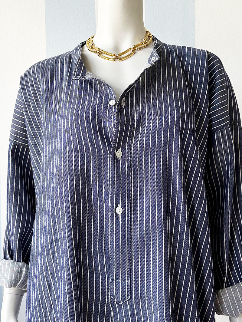 Oversized gestreept vissershemd