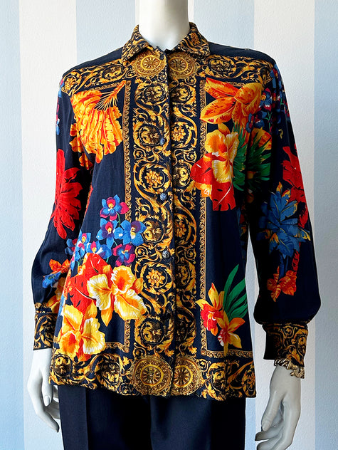 Katoenen blouse met barok dessin