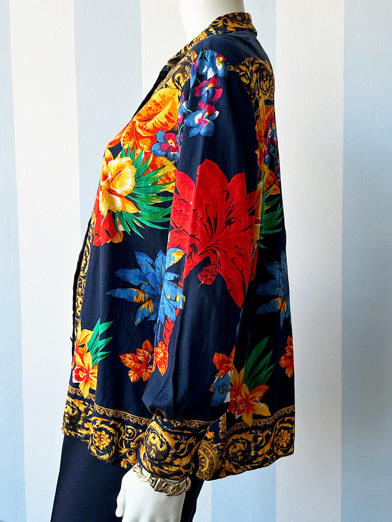 Katoenen blouse met barok dessin