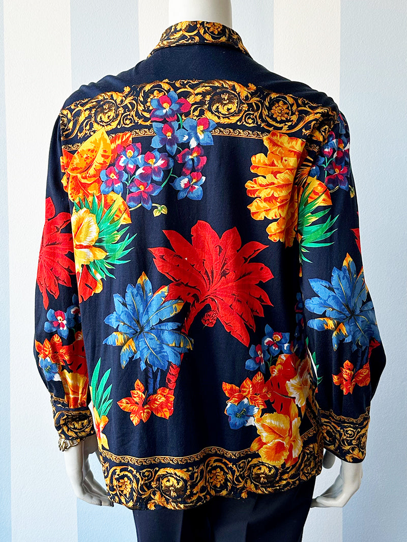 Katoenen blouse met barok dessin