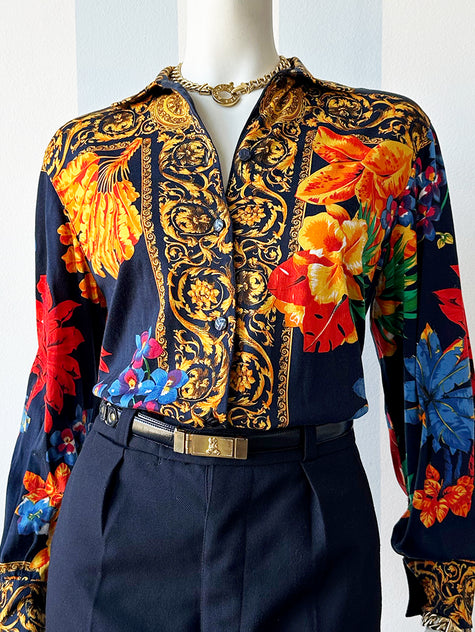 Katoenen blouse met barok dessin