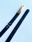 Donkerblauwe leren designer riem