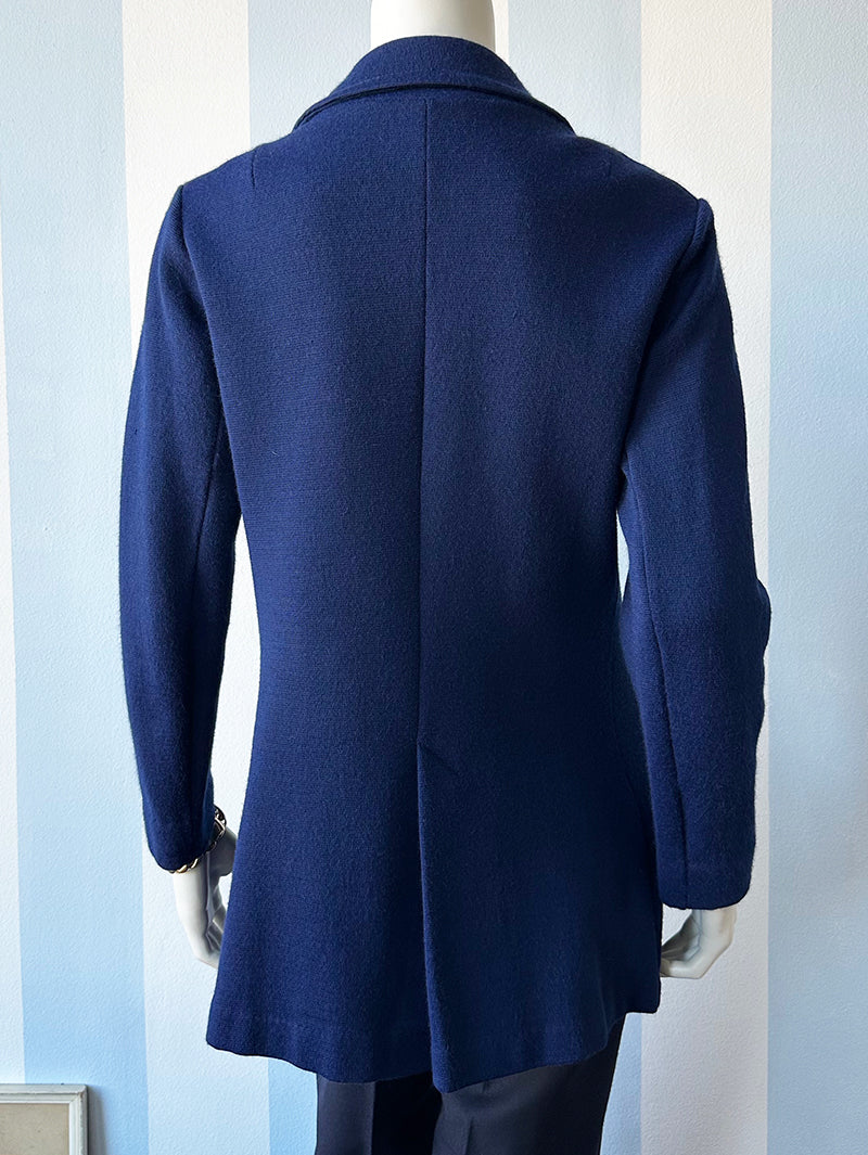 Donkerblauw double-breasted vest