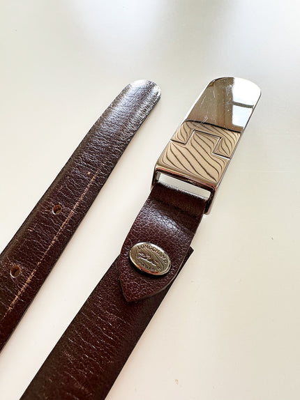 Bruin leren designer ceintuurtje