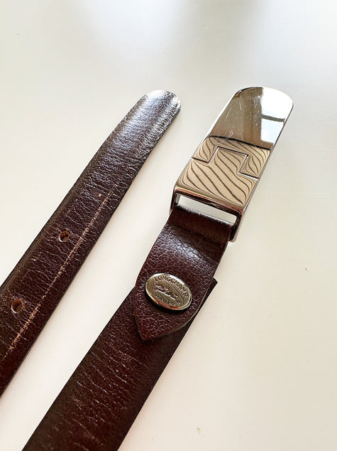 Bruin leren designer ceintuurtje