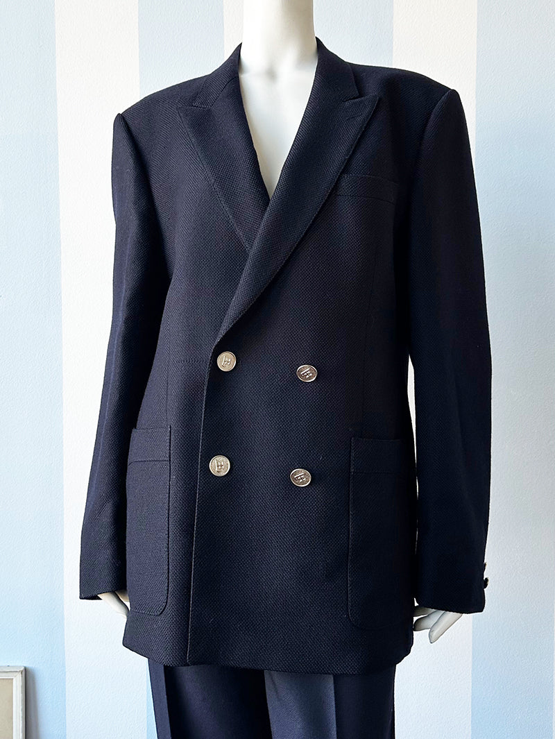 Donkerblauw wollen colbert