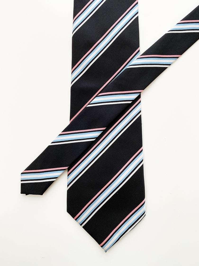 Gestreepte zijden designer stropdas
