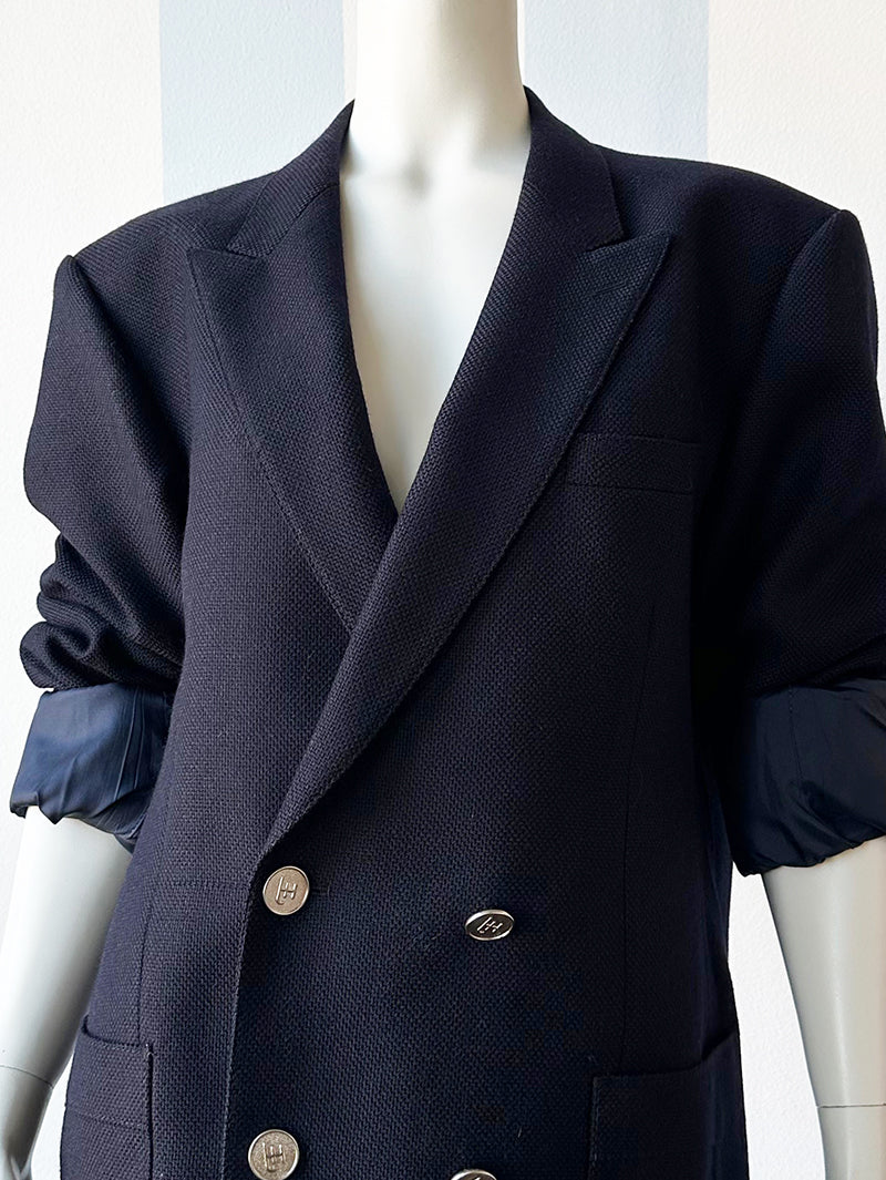 Donkerblauw wollen colbert