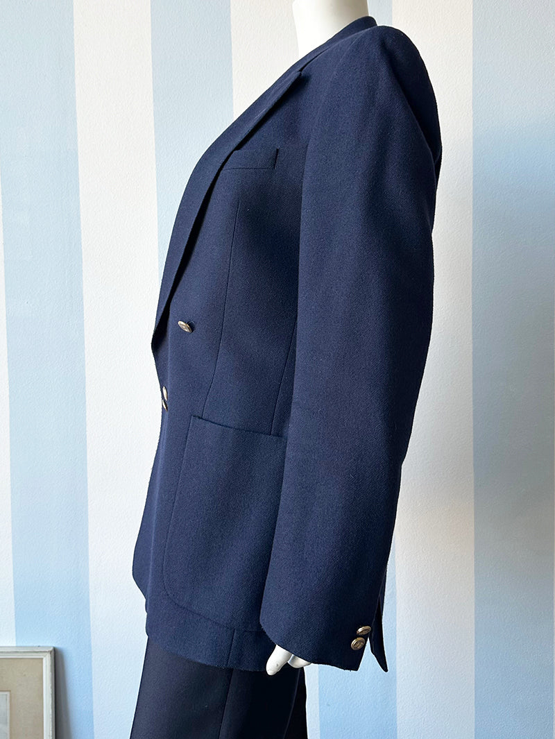 Donkerblauw double-breasted colbert