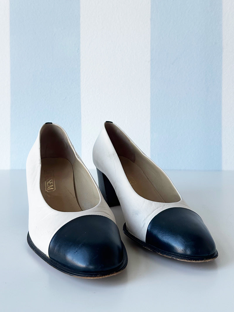 Leren Chanel-stijl pumps