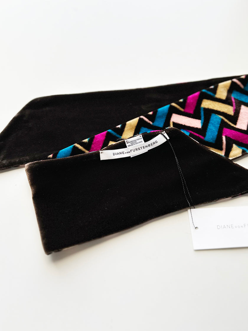 Velours designer twilly met dessin