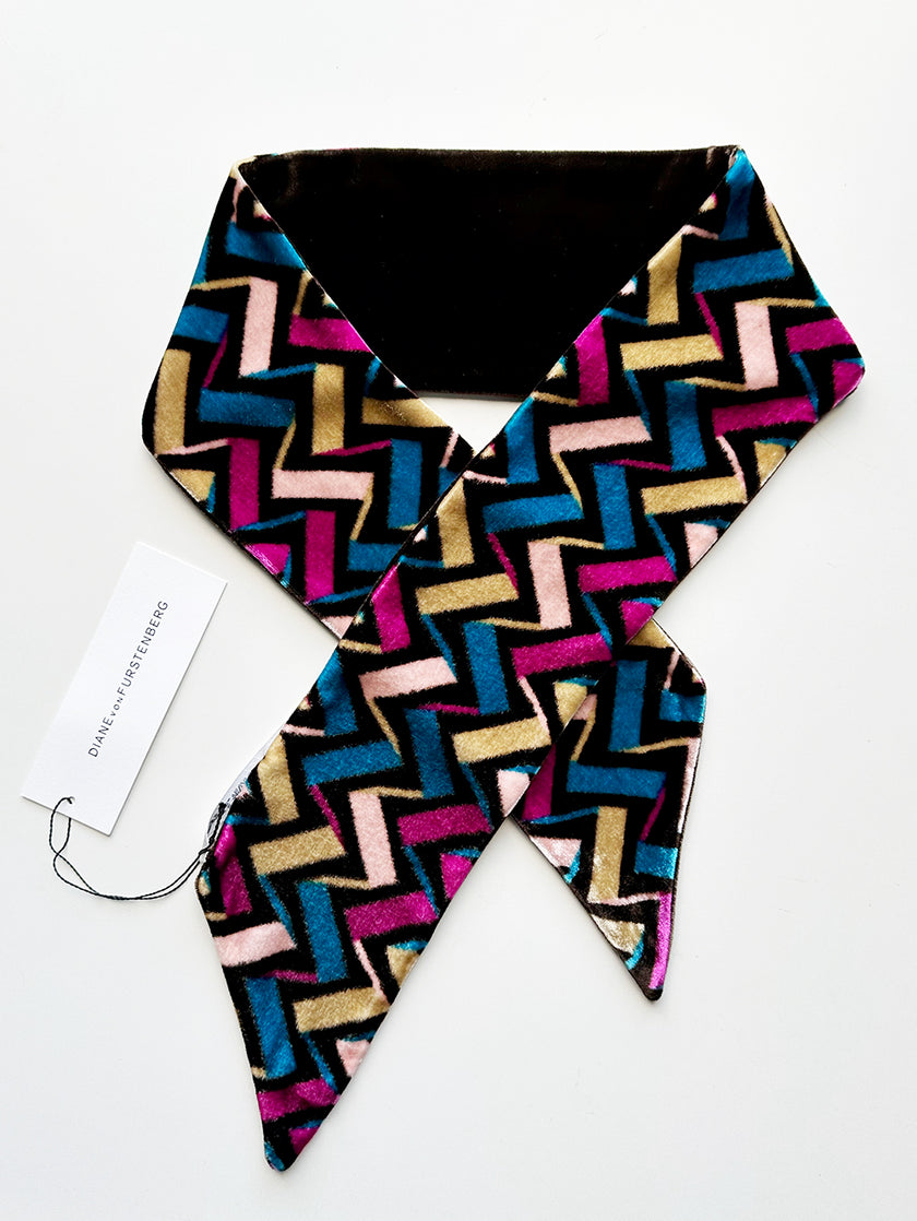 Velours designer twilly met dessin