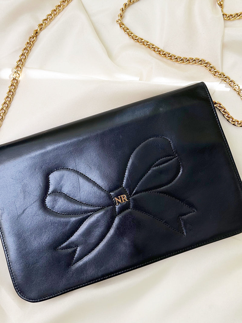 Zwarte leren designer schoudertas