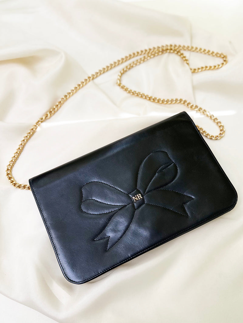 Zwarte leren designer schoudertas