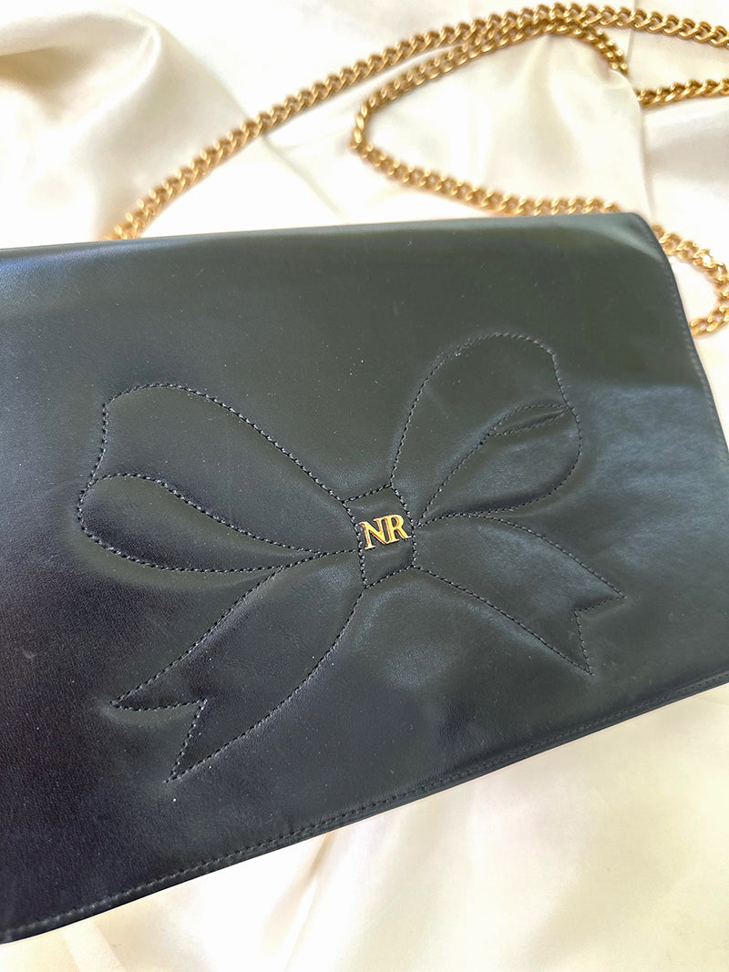 Zwarte leren designer schoudertas