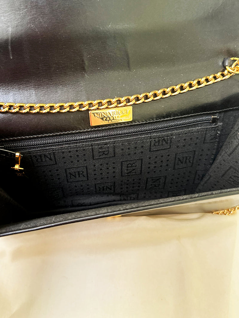 Zwarte leren designer schoudertas