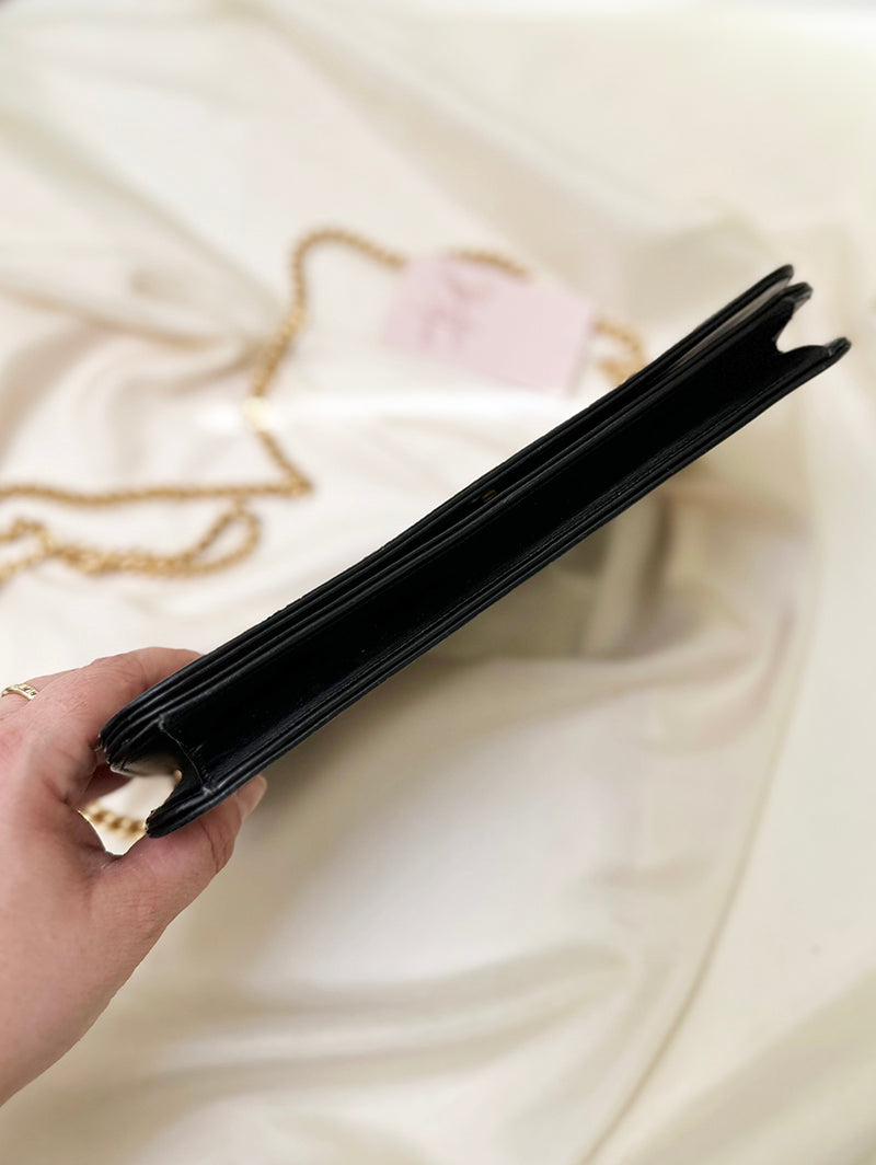 Zwarte leren designer schoudertas