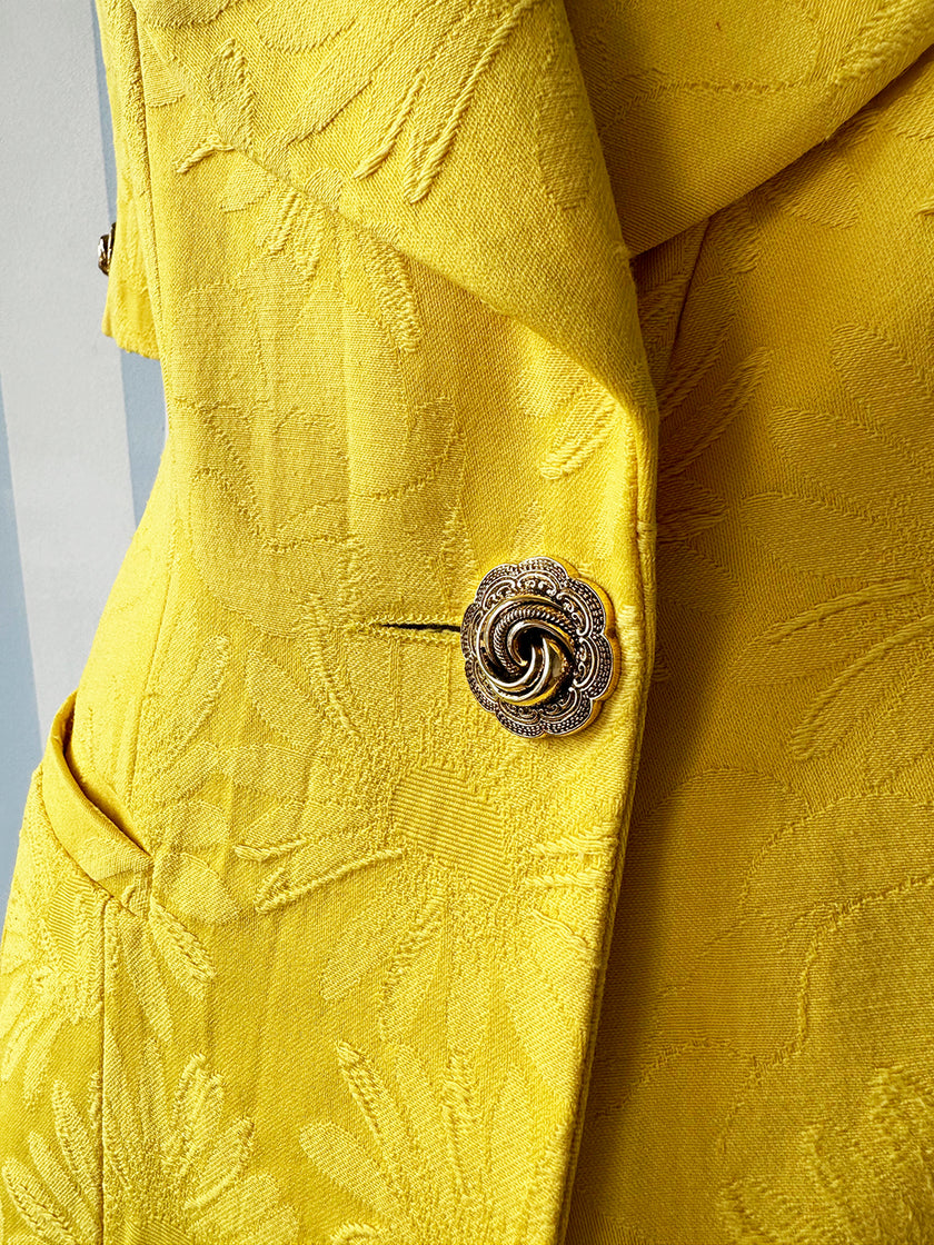 Knalgeel jacquard jasje