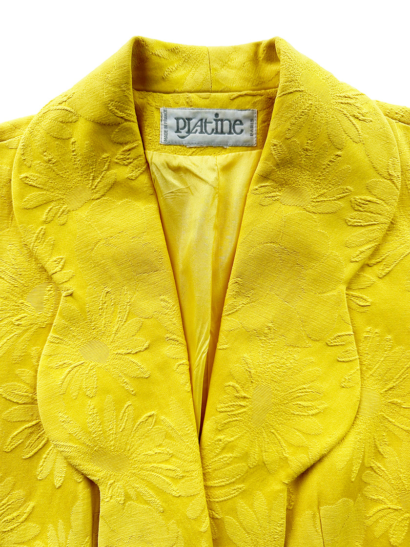 Knalgeel jacquard jasje