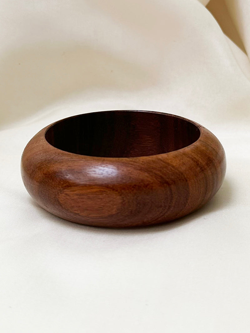 Brede teak armband glans