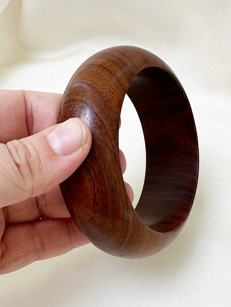 Brede teak armband glans