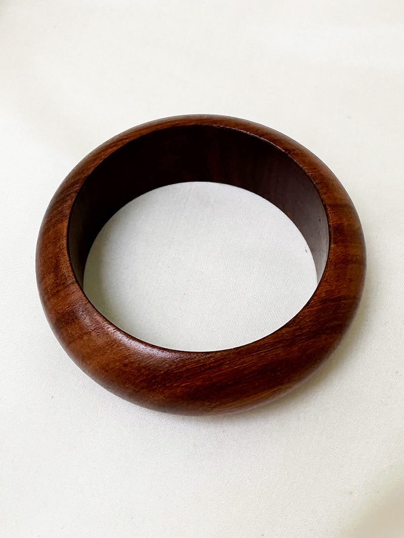 Brede teak armband glans