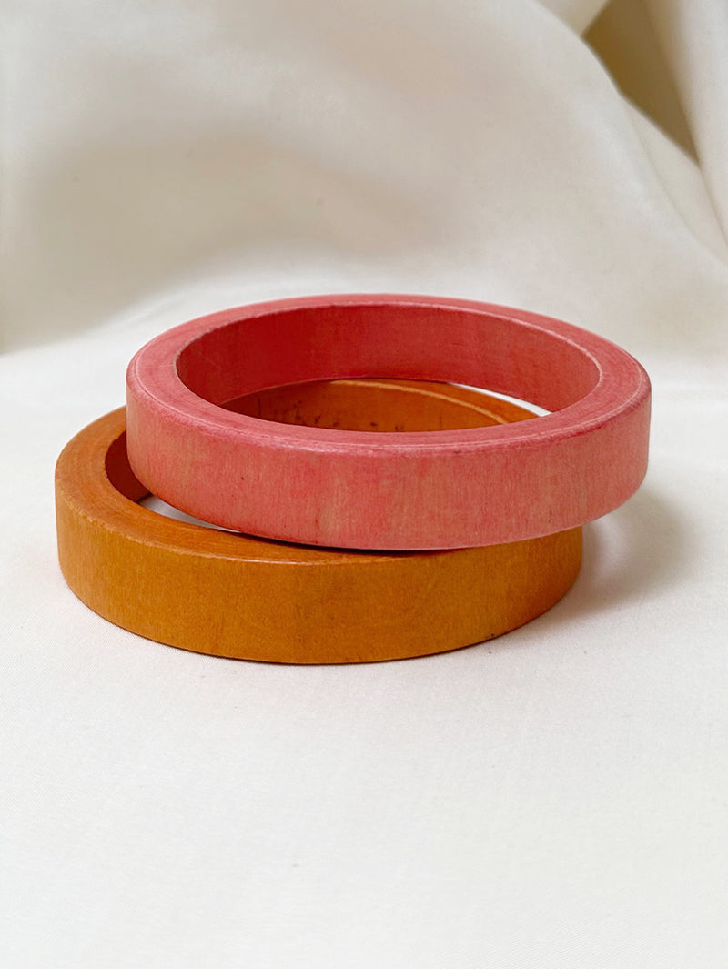 Roze houten armband